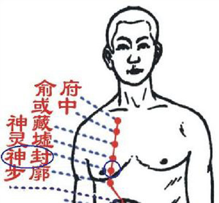 神封穴→治咳嗽、氣喘