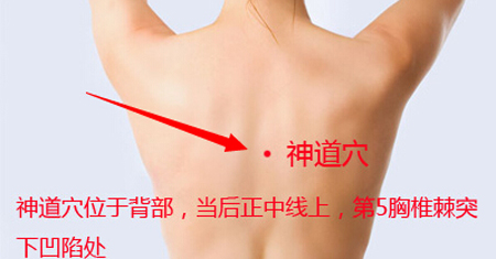 神道穴→治心痛、驚悸