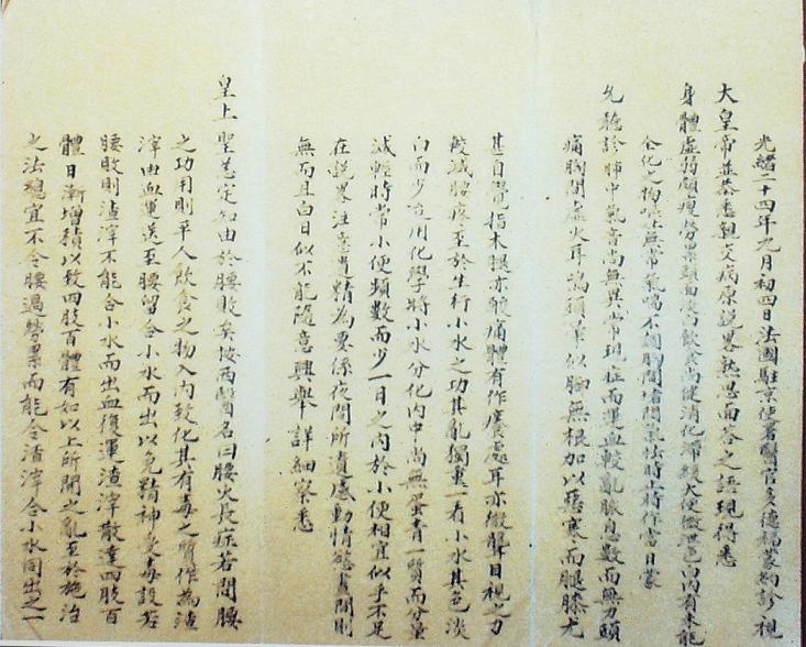 法國駐京醫(yī)官多德福為光緒會診脈案檔